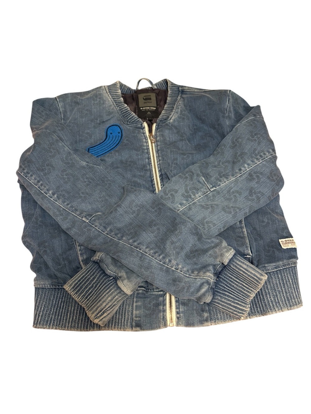 G-Star RAW Blue Denim Bomber Jacket